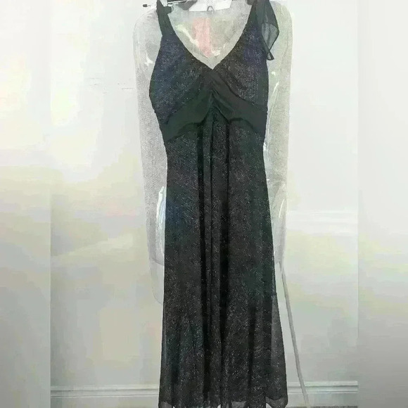 Le Chateau Formal Black Midi Sparkly Halter Dress - size Small - Picture 10 of 10